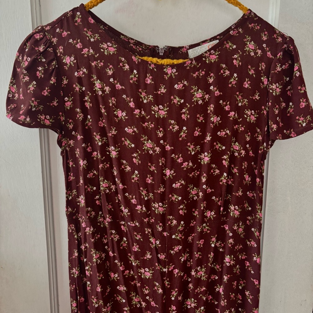 Gianni Bini Floral Burgundy Jumpsuit